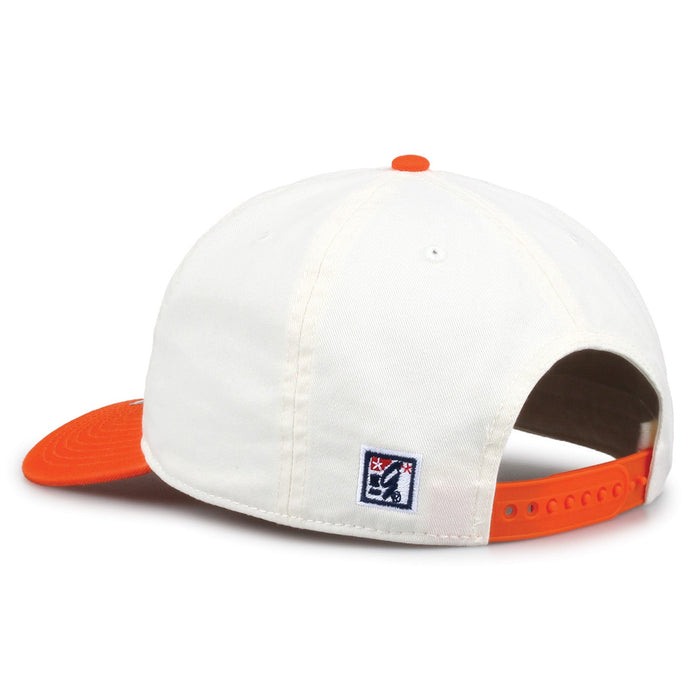 Clemson Original Circle snapback hat showing adjustable snap closure and The Game logo, rear view