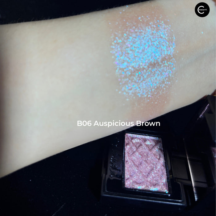 COLD N WILD B06 Auspicious Brown single micro-shimmer satin eyeshadow with swatch and open compact