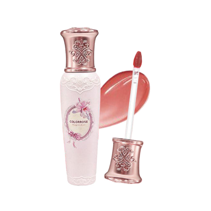 COLORROSE Gilded Youth Dream lip glaze tube with applicator wand and red gloss swatch