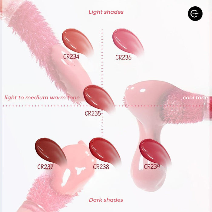 COLORROSE Gilded Youth Dream Lip Glaze shade swatches CR234, CR235, CR236, CR237, CR238, and CR239