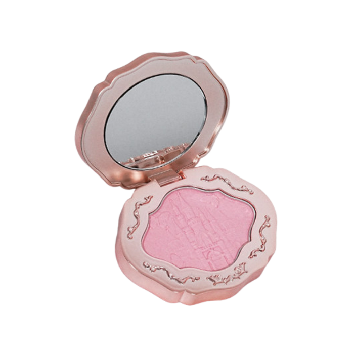 COLORROSE gradient cream blush compact in pink, open to show the mirror and blush pan
