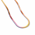 Coloured Stainless Steel Flat Blade Chain Necklace - 4mm