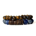 Confidence Stack | Tiger Eye & Sodalite with Coconut Bracelets