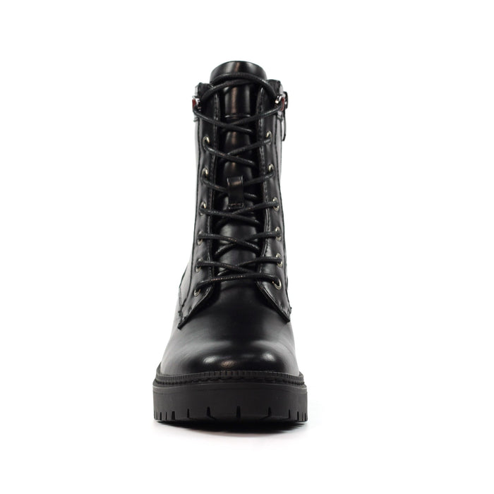 Cotton Black Ankle Boot