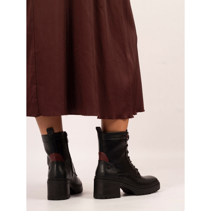 Cotton Black Ankle Boot