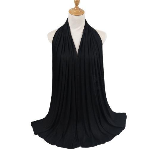 Cotton Soft Jersey Maxi Hijab Scarf - Black - Divinity Collection