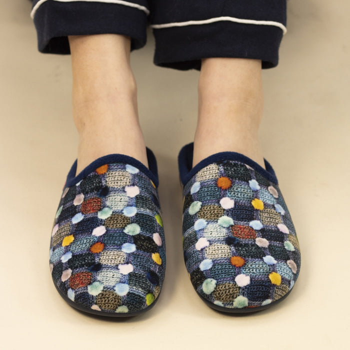 Crackle Blue Slip On Slipper