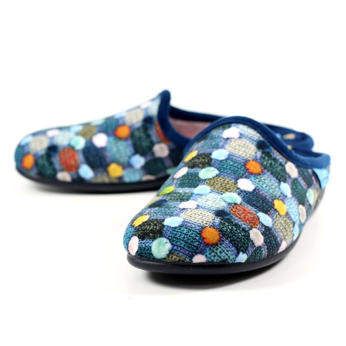Crackle Blue Slip On Slipper