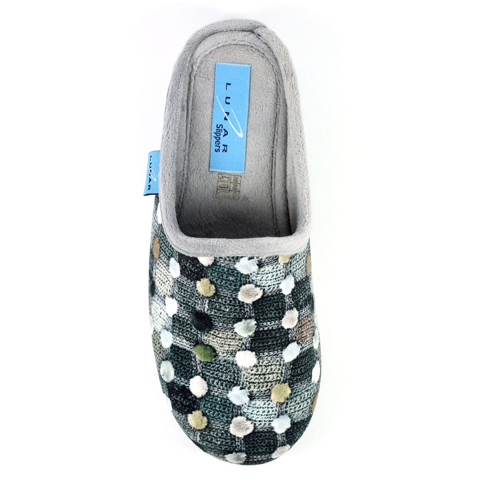 Crackle Grey Slip On Slipper