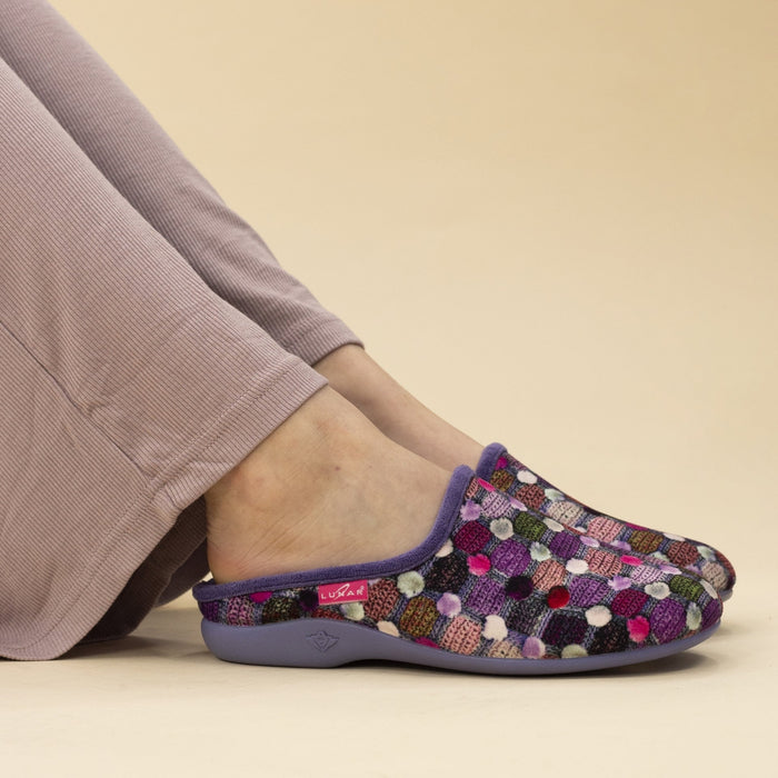 Crackle Purple Slip On Slipper