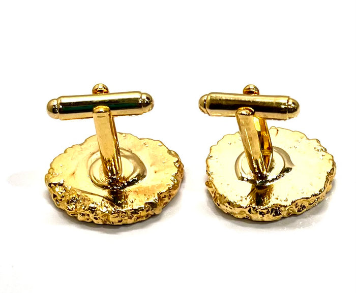 Cufflinks - Geode 24k Gold Electroplated