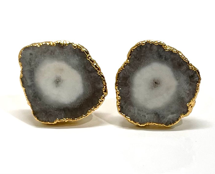 Cufflinks - Geode 24k Gold Electroplated