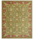 Custom Made Tree of life Green And Red Traditional Design Hand Tufted Wool Rug - The Rug Decor
