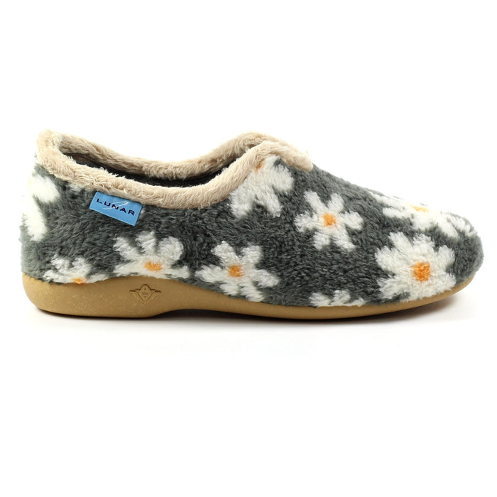 Daisy Grey Flower Slipper