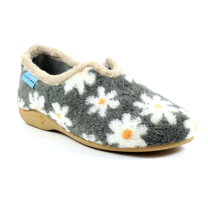 Daisy Grey Flower Slipper