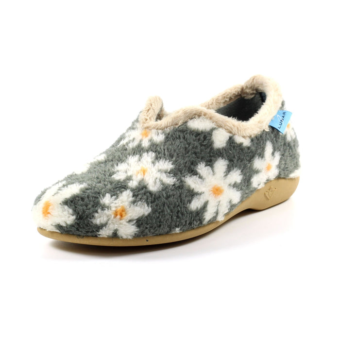 Daisy Grey Flower Slipper