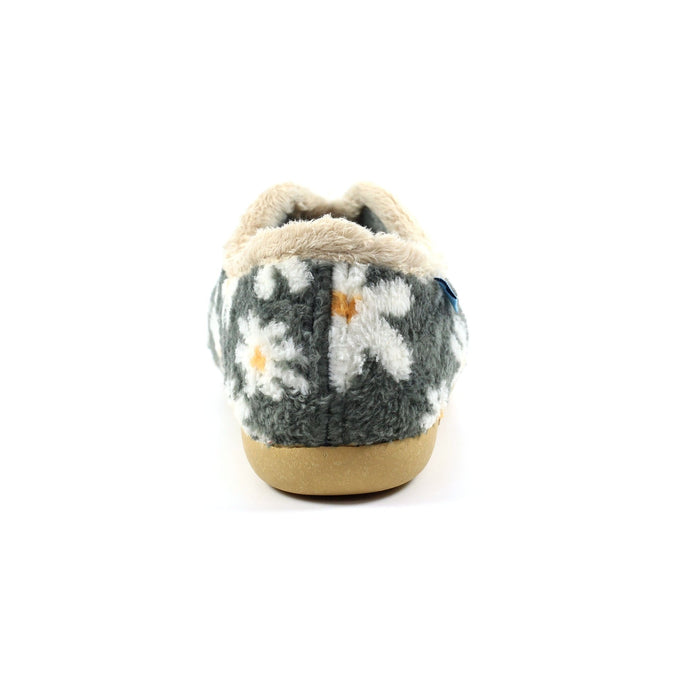 Daisy Grey Flower Slipper