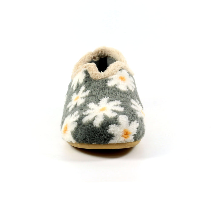 Daisy Grey Flower Slipper