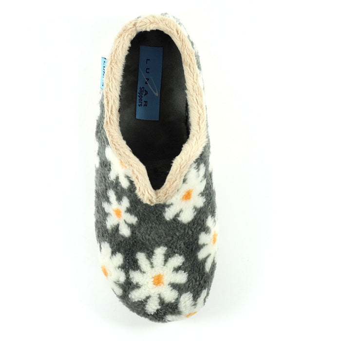 Daisy Grey Flower Slipper