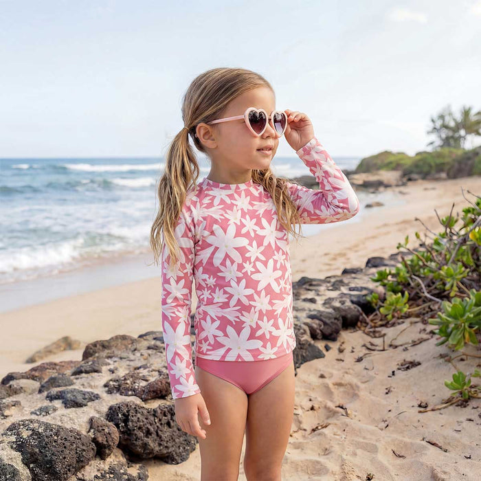 Dancing Plumeria Long Sleeve Rashguard