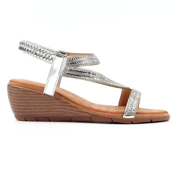 Darci Silver Wedge Sandal