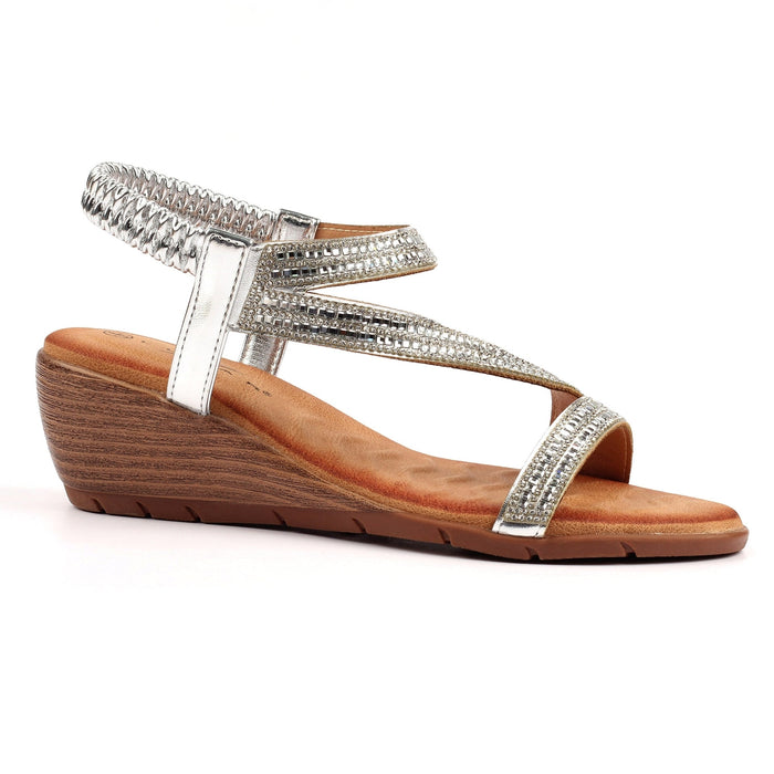 Darci Silver Wedge Sandal