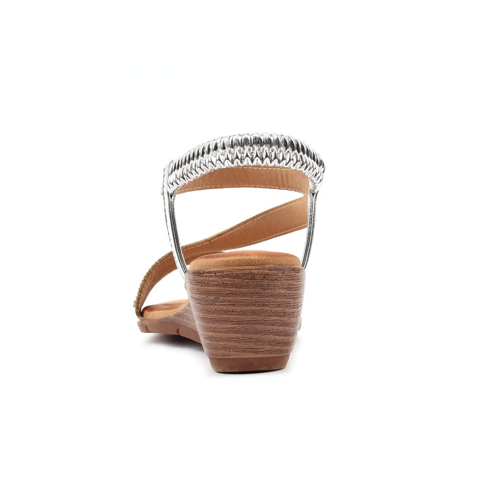 Darci Silver Wedge Sandal