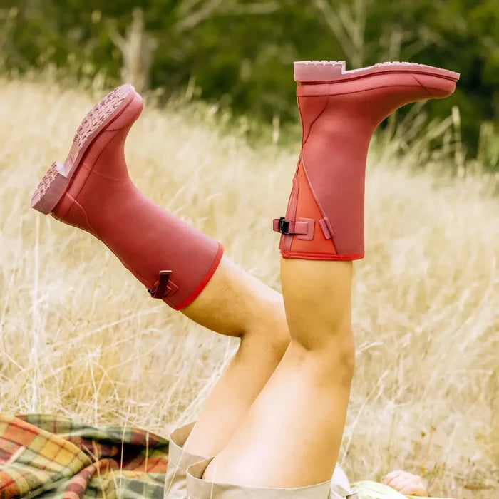 Darcy Mid Calf Gumboot  // Beetroot & Red [Retired]