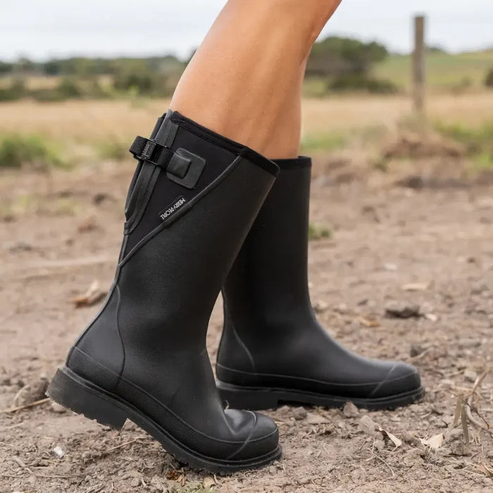 Darcy Mid Calf Gumboot  // Black & Black [Retired]