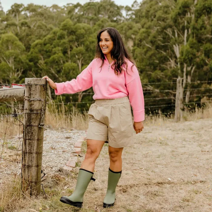 Darcy Mid Calf Gumboot  // Moss Green [Retired]