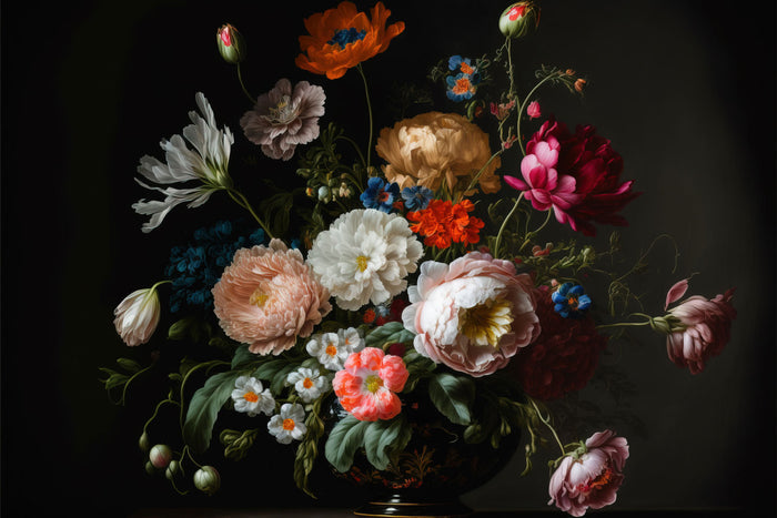 Dark Still Florals Wall Mural