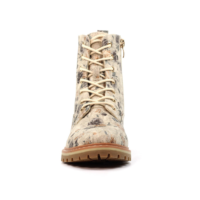 Dazzle Beige Floral Ankle Boot