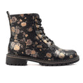 Dazzle Black Floral Ankle Boot