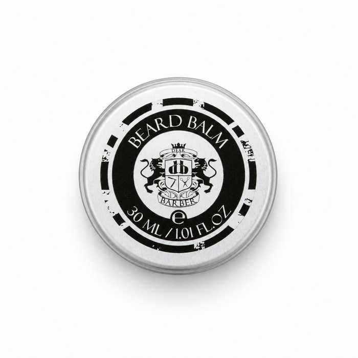 Dear Barber Beard Balm 30ml tin on a white background