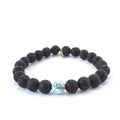 December Birthstone Bracelet | 8mm Lava + Turquoise Bracelet
