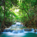 Deep Forest Waterfall Mural Wallpaper-Wall Mural-Eazywallz