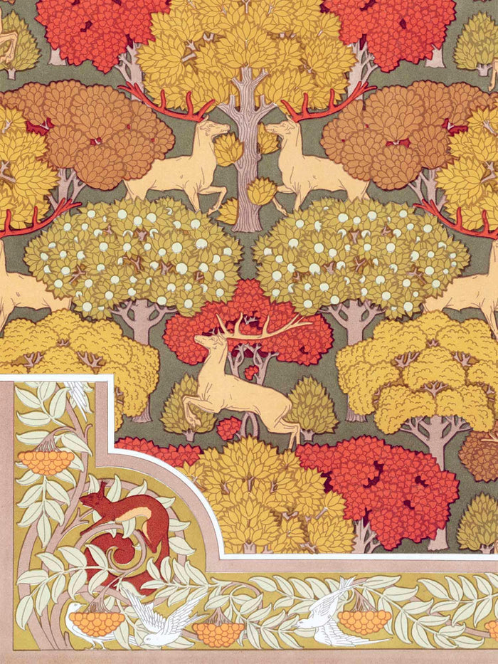 Deer & Trees Art Decor Wall Mural-Wall Mural-Eazywallz
