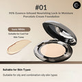 Dirovo #01 Ivory White foundation balm compact with cream swatch, shown open