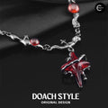 DOACH STYLE Red Four-Pointed Star Necklace style #01