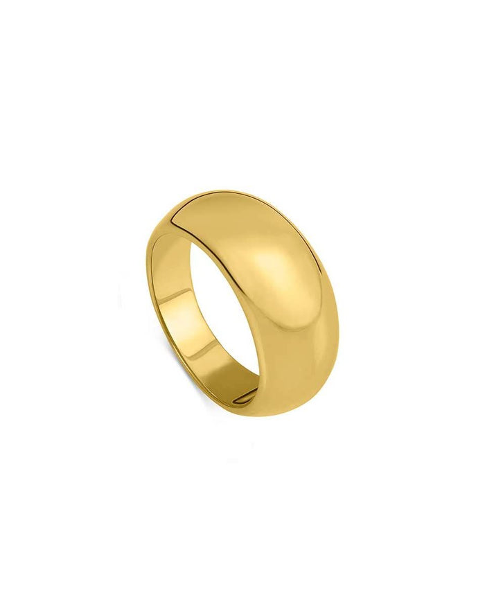 Gold Dome Ring on white background
