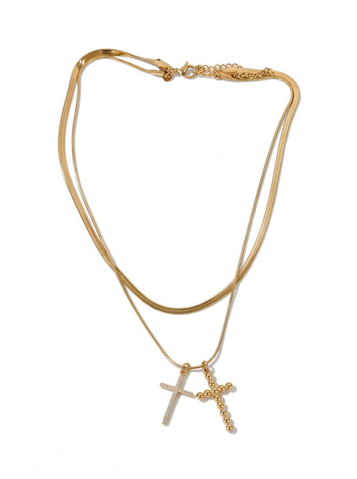 DOUBLE CROSSED 2 Layer Necklace