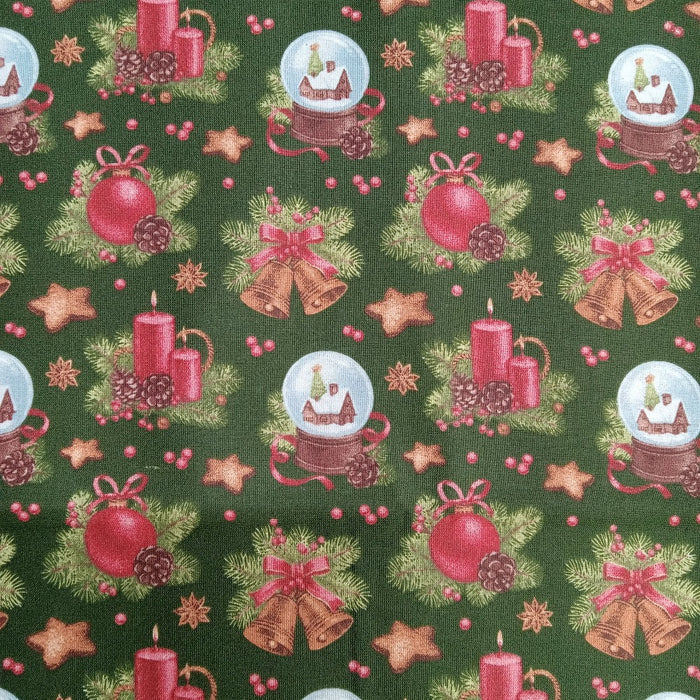 Christmas Snowglobe Cotton Fabric