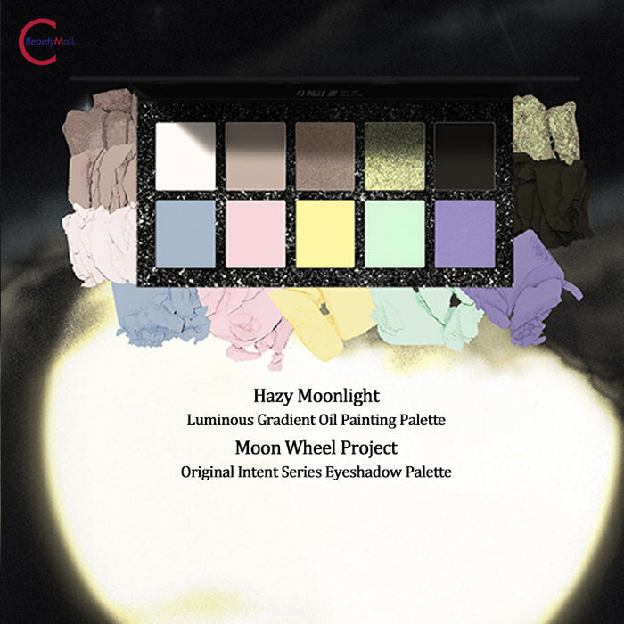 DRAMO "Moonwheel Project" Initial Heart Series Eyeshadow Palette 008 Moonlight, Night detail