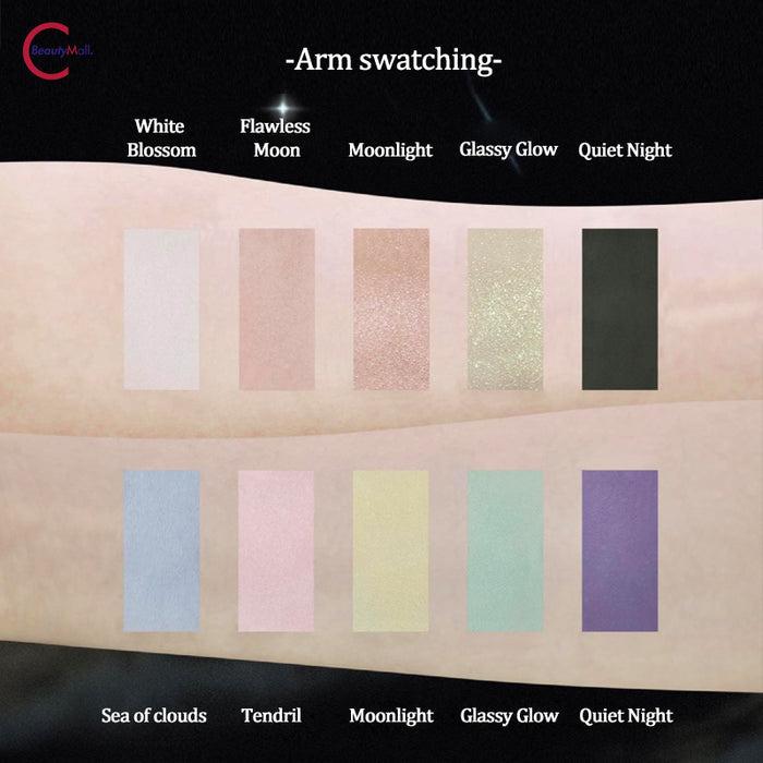 DRAMO "Moonwheel Project" Initial Heart Series Eyeshadow Palette 008 Moonlight, Night detail