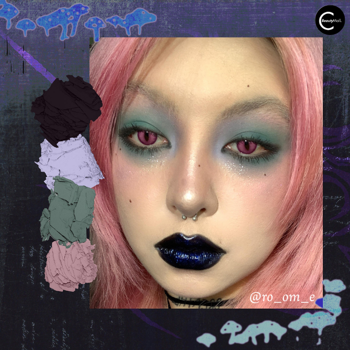 DRAMO × @ro_om_e Multiverse Eyeshadow Palette – #7635 Silent Sea & #6611 Unknown Fear detail