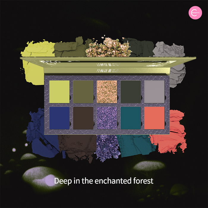 DRAMO X @ro_om_e Multiverse Eyeshadow Palette – 666 Enchanted Forest detail