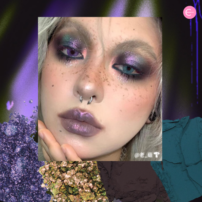 DRAMO X @ro_om_e Multiverse Eyeshadow Palette – 666 Enchanted Forest detail