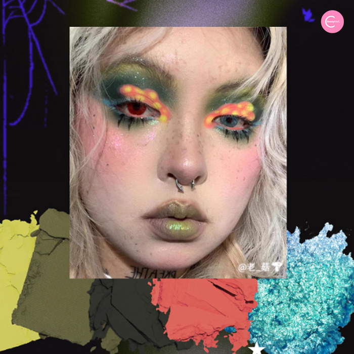 DRAMO X @ro_om_e Multiverse Eyeshadow Palette – 666 Enchanted Forest detail