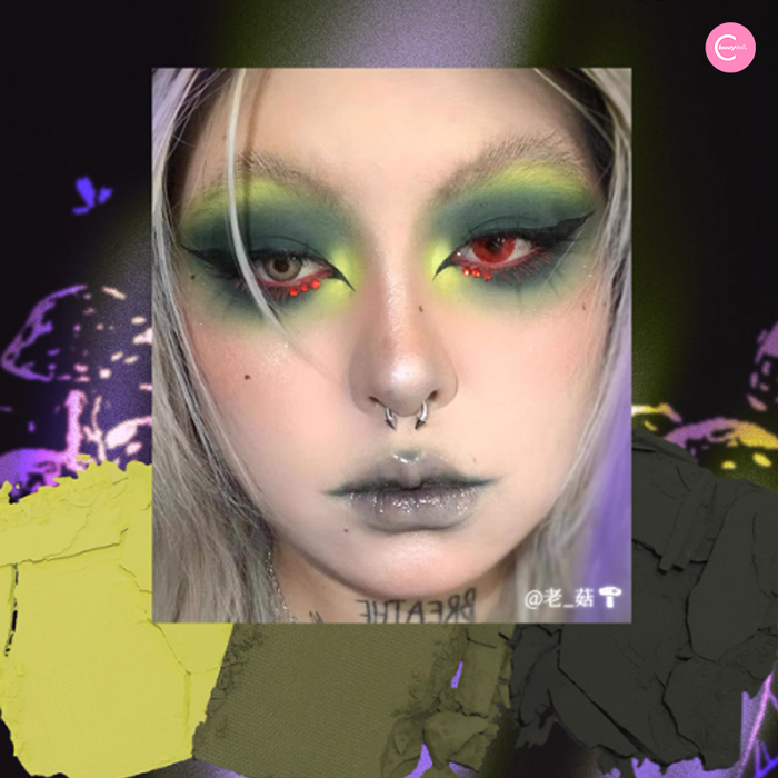 DRAMO X @ro_om_e Multiverse Eyeshadow Palette – 666 Enchanted Forest detail