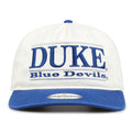 Duke Original Bar snapback hat with embroidered school design, front view
